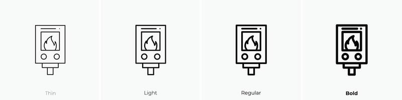 heater icon. Thin, Light, Regular And Bold style design isolated on white background vector