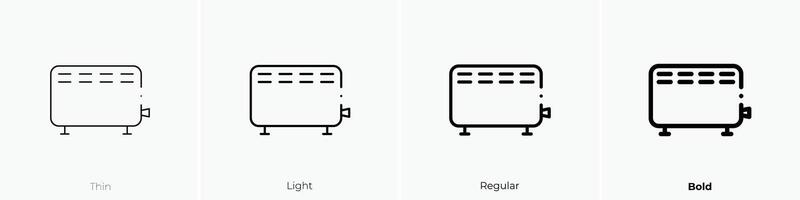 heating icon. Thin, Light, Regular And Bold style design isolated on white background vector