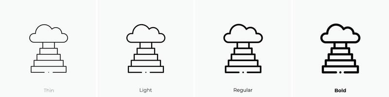 cielo icono. delgado, luz, regular y negrita estilo diseño aislado en blanco antecedentes vector