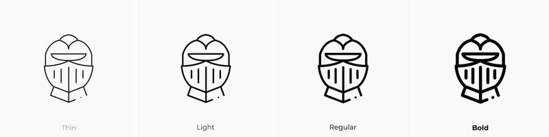 casco icono. delgado, luz, regular y negrita estilo diseño aislado en blanco antecedentes vector