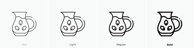 herbal tea icon. Thin, Light, Regular And Bold style design isolated on white background vector