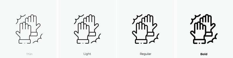 high five icon. Thin, Light, Regular And Bold style design isolated on white background vector