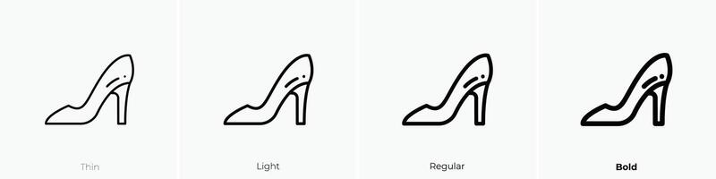 high heel icon. Thin, Light, Regular And Bold style design isolated on white background vector