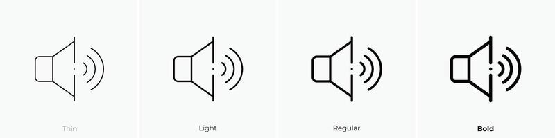 alto volumen icono. delgado, luz, regular y negrita estilo diseño aislado en blanco antecedentes vector