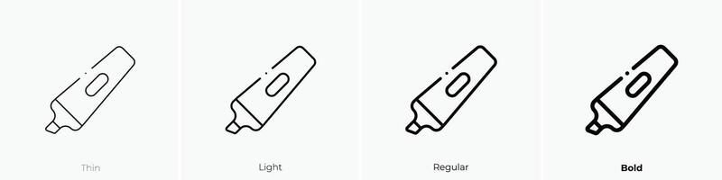 highlighter icon. Thin, Light, Regular And Bold style design isolated on white background vector