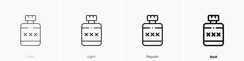 hip flask icon. Thin, Light, Regular And Bold style design isolated on white background vector