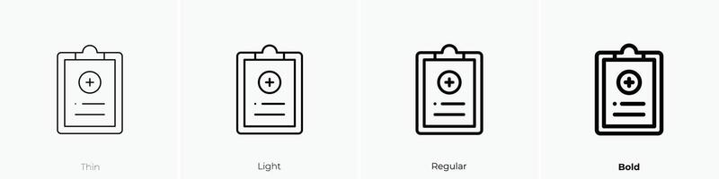 history icon. Thin, Light, Regular And Bold style design isolated on white background vector