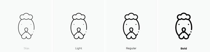 hen icon. Thin, Light, Regular And Bold style design isolated on white background vector