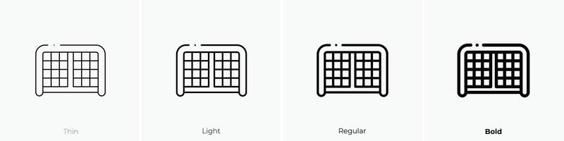 hockey goal icon. Thin, Light, Regular And Bold style design isolated on white background vector