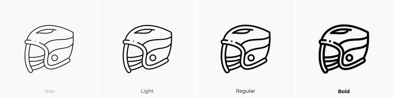 hockey helmet icon. Thin, Light, Regular And Bold style design isolated on white background vector