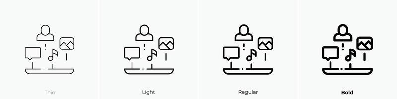 holograma icono. delgado, luz, regular y negrita estilo diseño aislado en blanco antecedentes vector