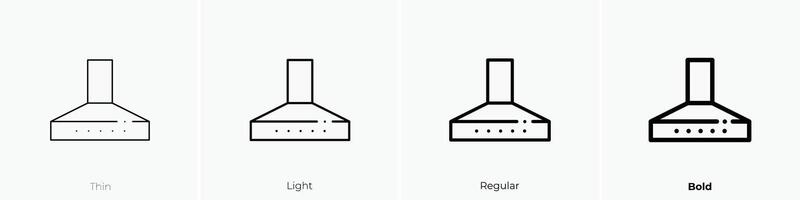 capucha icono. delgado, luz, regular y negrita estilo diseño aislado en blanco antecedentes vector