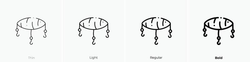 hook icon. Thin, Light, Regular And Bold style design isolated on white background vector
