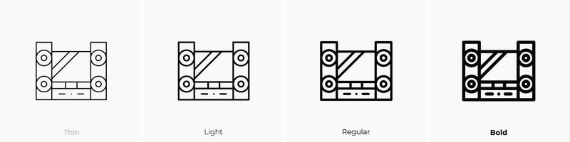 hogar cine icono. delgado, luz, regular y negrita estilo diseño aislado en blanco antecedentes vector