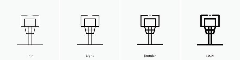 aro icono. delgado, luz, regular y negrita estilo diseño aislado en blanco antecedentes vector