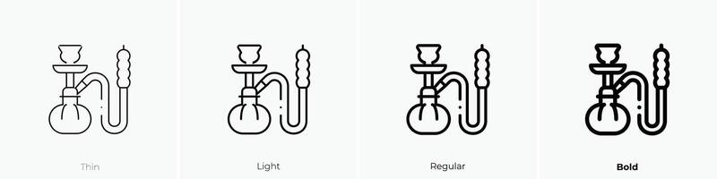 hookah icon. Thin, Light, Regular And Bold style design isolated on white background vector