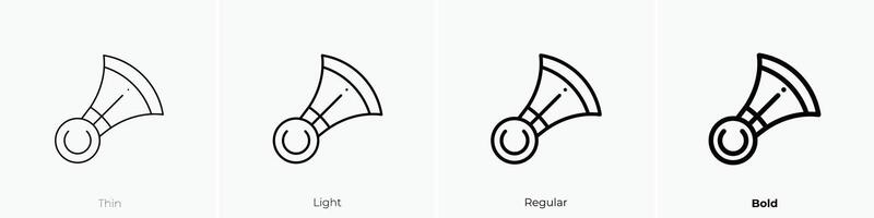 horn icon. Thin, Light, Regular And Bold style design isolated on white background vector