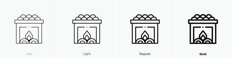 hot stones icon. Thin, Light, Regular And Bold style design isolated on white background vector