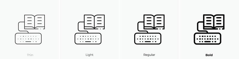 deberes icono. delgado, luz, regular y negrita estilo diseño aislado en blanco antecedentes vector