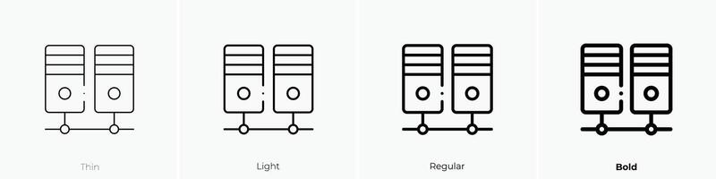 hosting icon. Thin, Light, Regular And Bold style design isolated on white background vector