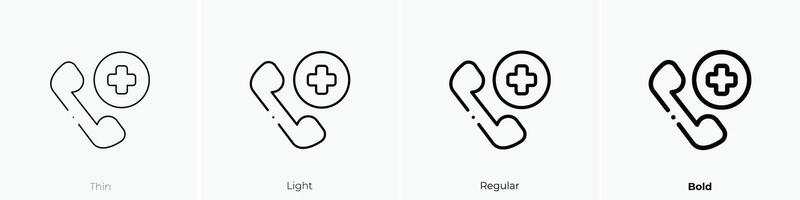 hospital phone icon. Thin, Light, Regular And Bold style design isolated on white background vector