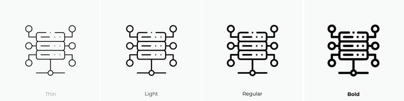 hosting icon. Thin, Light, Regular And Bold style design isolated on white background vector