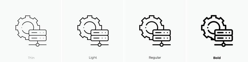 hosting icon. Thin, Light, Regular And Bold style design isolated on white background vector