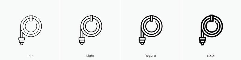 manguera icono. delgado, luz, regular y negrita estilo diseño aislado en blanco antecedentes vector