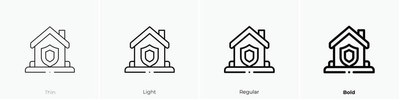 casa icono. delgado, luz, regular y negrita estilo diseño aislado en blanco antecedentes vector