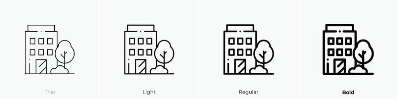 hostel icon. Thin, Light, Regular And Bold style design isolated on white background vector