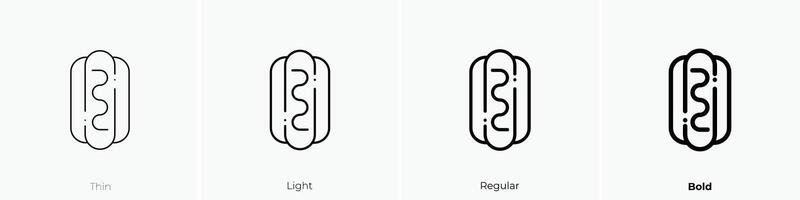 hotdog icon. Thin, Light, Regular And Bold style design isolated on white background vector