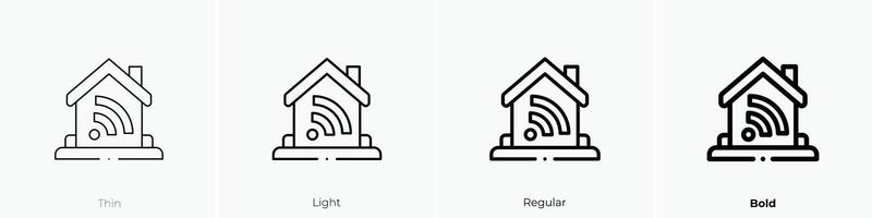 casa icono. delgado, luz, regular y negrita estilo diseño aislado en blanco antecedentes vector