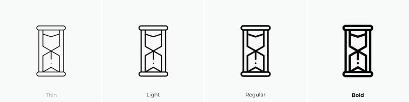 hourglass icon. Thin, Light, Regular And Bold style design isolated on white background vector