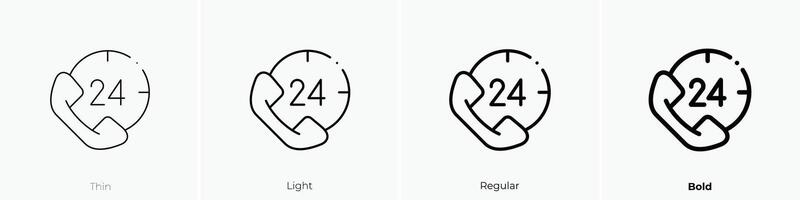 hours icon. Thin, Light, Regular And Bold style design isolated on white background vector