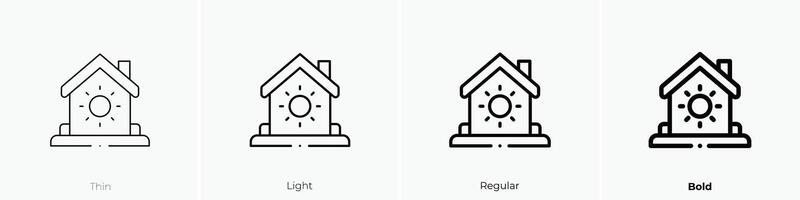 casa icono. delgado, luz, regular y negrita estilo diseño aislado en blanco antecedentes vector