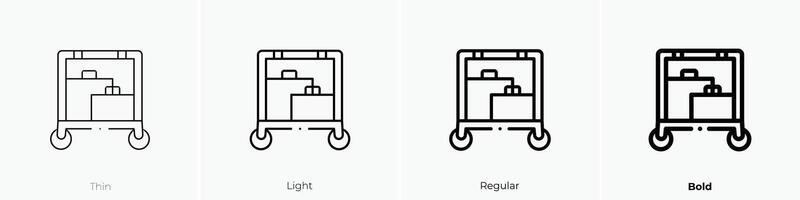 hotel carro icono. delgado, luz, regular y negrita estilo diseño aislado en blanco antecedentes vector