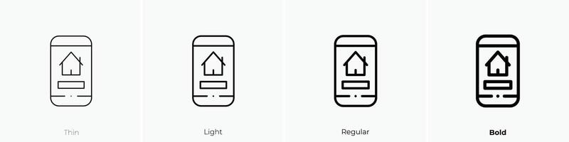 house icon. Thin, Light, Regular And Bold style design isolated on white background vector