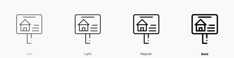 casa icono. delgado, luz, regular y negrita estilo diseño aislado en blanco antecedentes vector