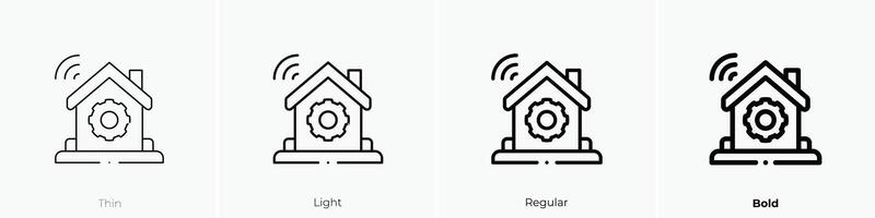 casa icono. delgado, luz, regular y negrita estilo diseño aislado en blanco antecedentes vector