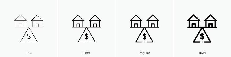 house icon. Thin, Light, Regular And Bold style design isolated on white background vector