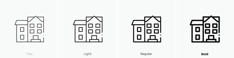 casa icono. delgado, luz, regular y negrita estilo diseño aislado en blanco antecedentes vector