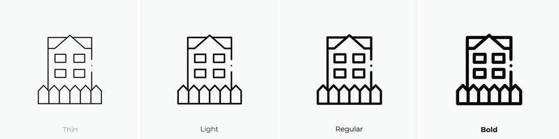 house icon. Thin, Light, Regular And Bold style design isolated on white background vector