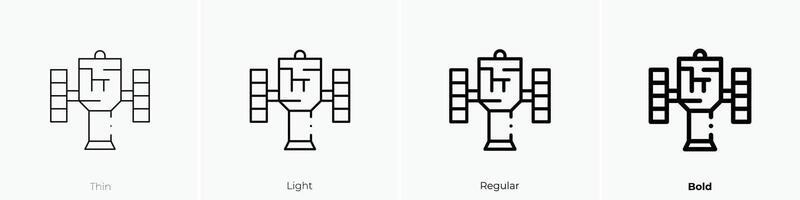 hubble espacio telescopio icono. delgado, luz, regular y negrita estilo diseño aislado en blanco antecedentes vector