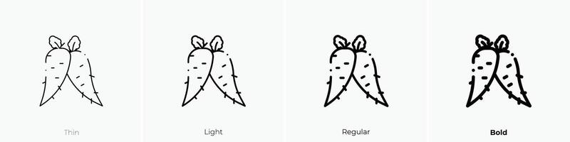 horseradish icon. Thin, Light, Regular And Bold style design isolated on white background vector