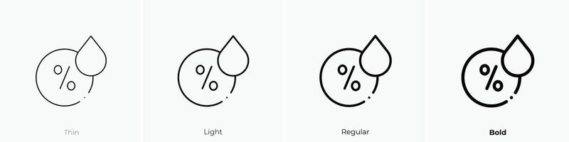 humidity icon. Thin, Light, Regular And Bold style design isolated on white background vector