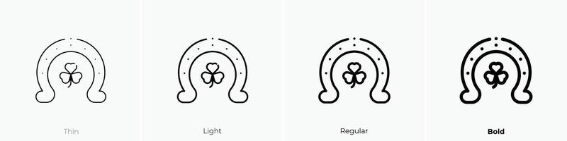 horseshoe icon. Thin, Light, Regular And Bold style design isolated on white background vector