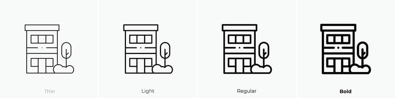 house icon. Thin, Light, Regular And Bold style design isolated on white background vector