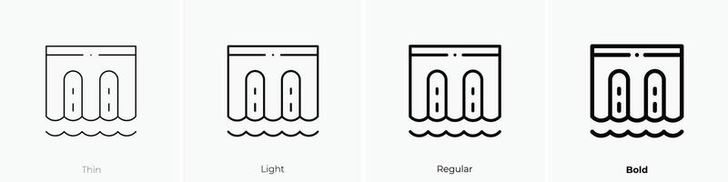 hydro power icon. Thin, Light, Regular And Bold style design isolated on white background vector