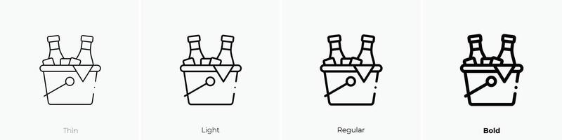 ice bucket icon. Thin, Light, Regular And Bold style design isolated on white background vector