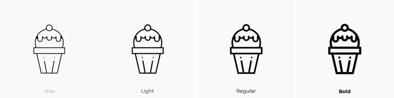 ice cream icon. Thin, Light, Regular And Bold style design isolated on white background vector